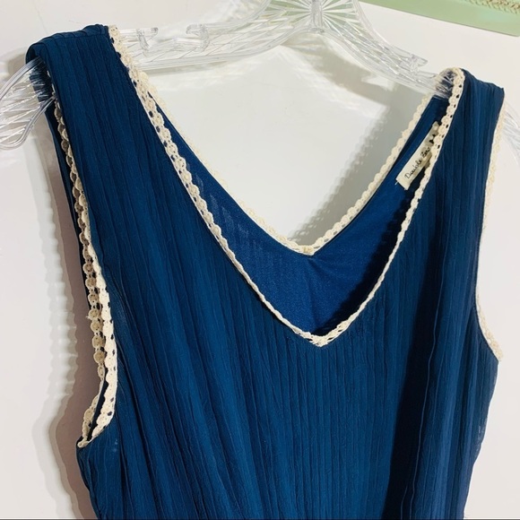 Double Zero Belted Navy Crepe mini dress small navy - Picture 2 of 6